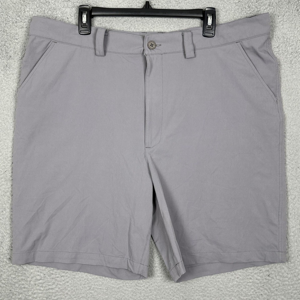 Under Armour Shorts Men 40 Golf Performance Grey Chino Stretch Flat Front EUC